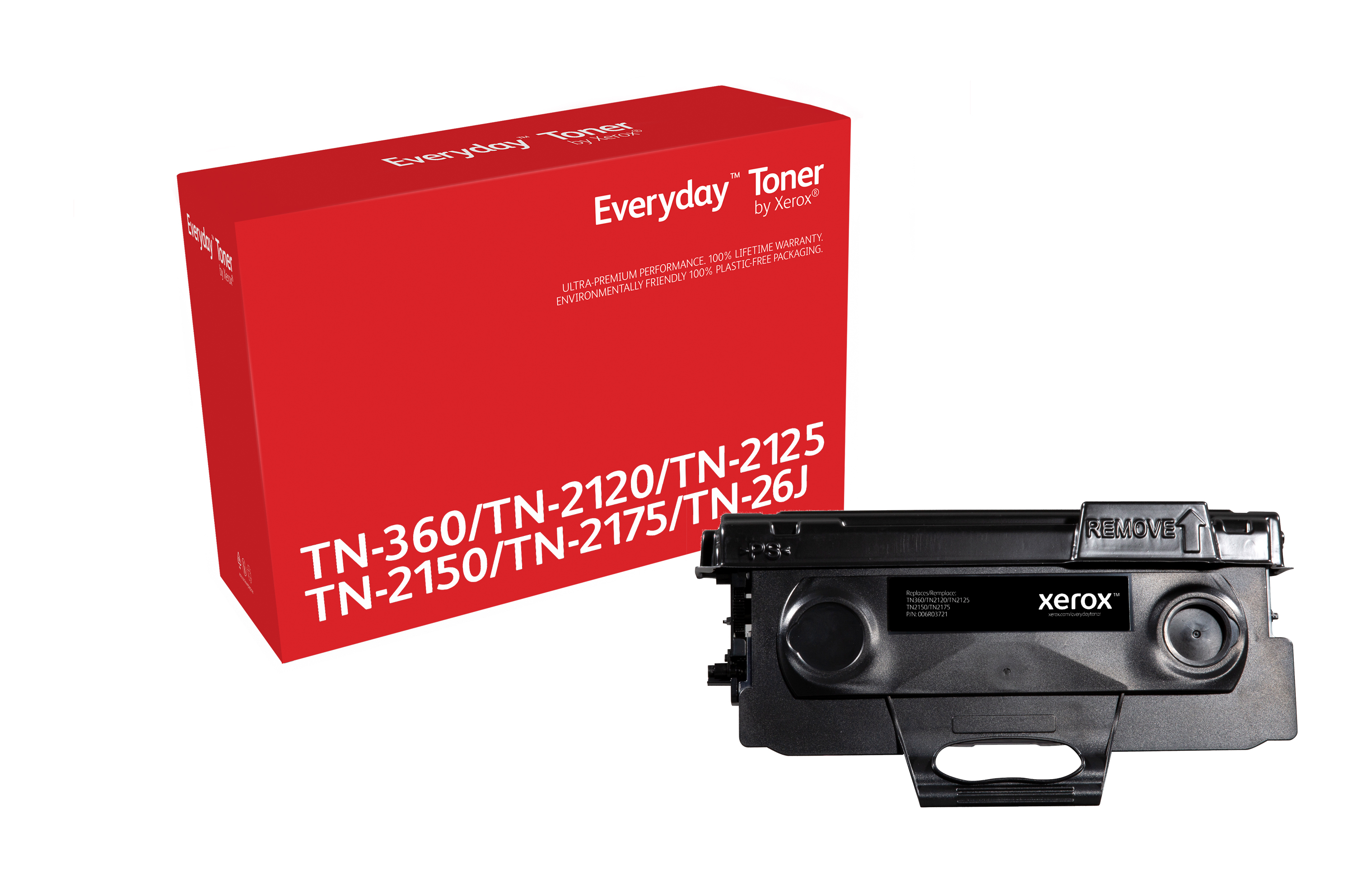 milits omvendt venom Everyday Black Toner compatible with Brother TN-360/ TN-2120/ TN-2125/ TN-2150/  TN-2175/ TN-26J, High Yield 006R03721 by Xerox