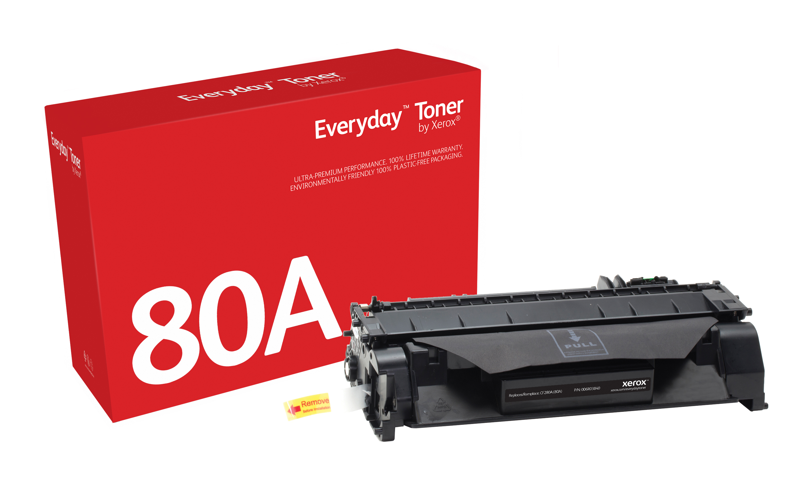 Everyday Black Toner compatible with HP 80A (CF280A), Standard Yield 006R03840 by Xerox