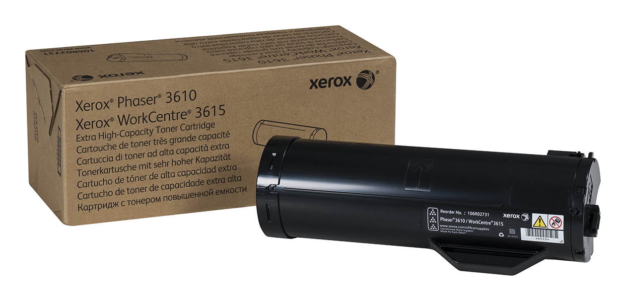Black Extra High Capacity Toner Cartridge, Phaser 3610, 3615 (25,300 Pages) 106R02731 Genuine Xerox Supplies